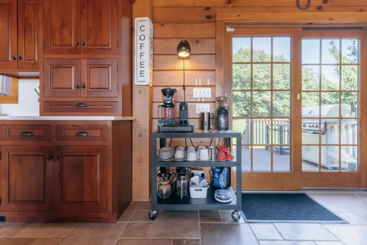 There is also a fully stocked coffee bar - choice between espresso, filter coffee (Technivorm Moccamaster), French Press and Italian moka pot.