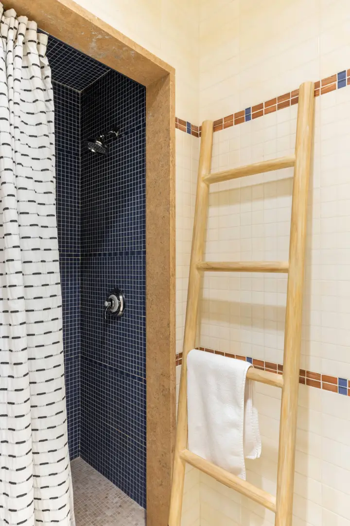 The ladder is perfect for reaching your towel, just don't climb on it, please.