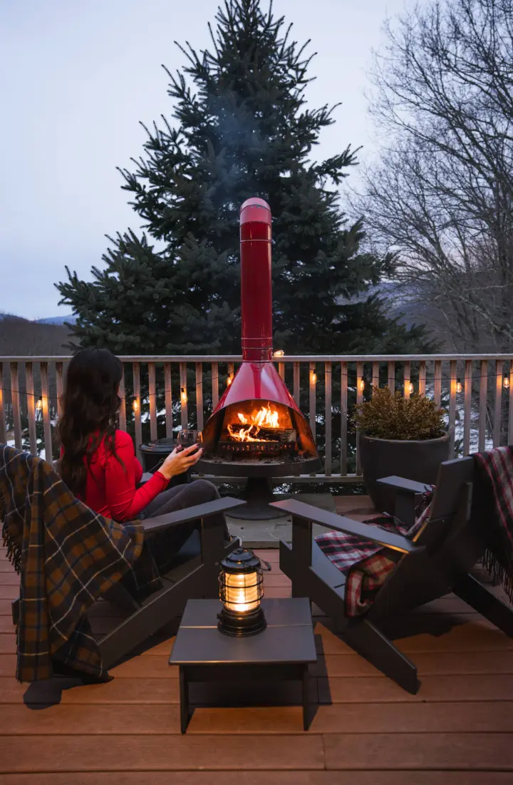 The chiminea lets you stay warm on the deck even in cooler evenings and is perfect to make 'smores.