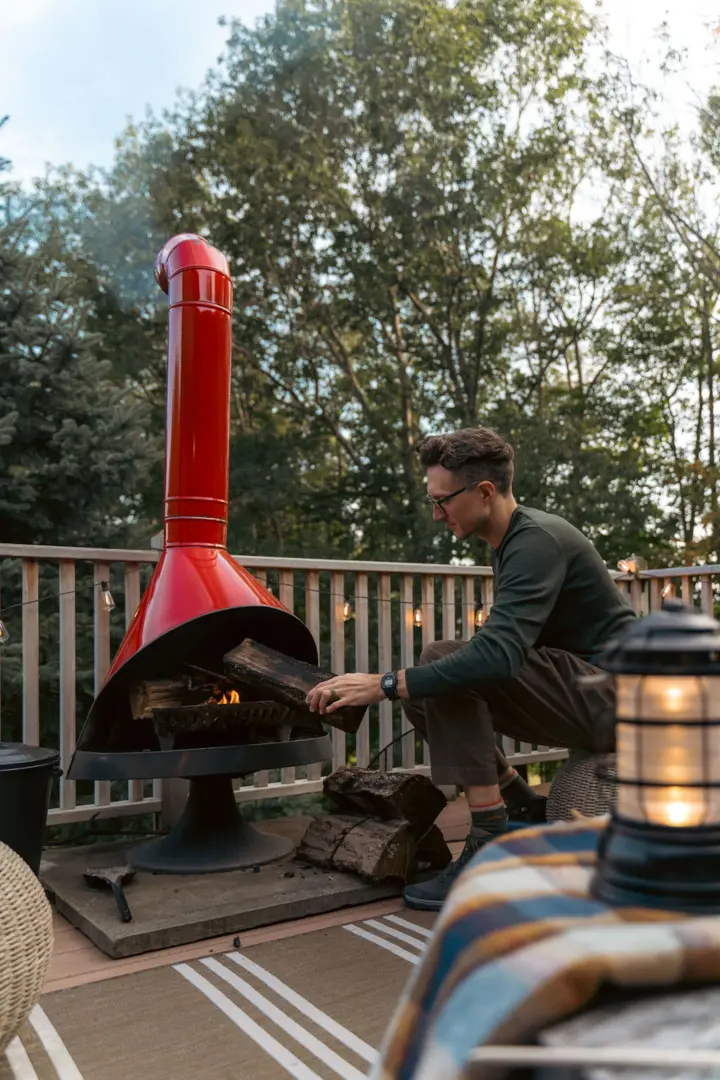 Outdoor chiminea, perfect for 'smores and chilly evenings