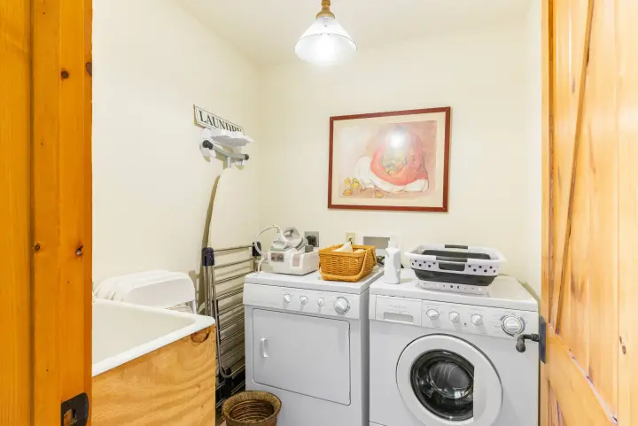 There is a washer-dryer and ironing board with a steam iron, just in case you need to go back to the office after your vacation.