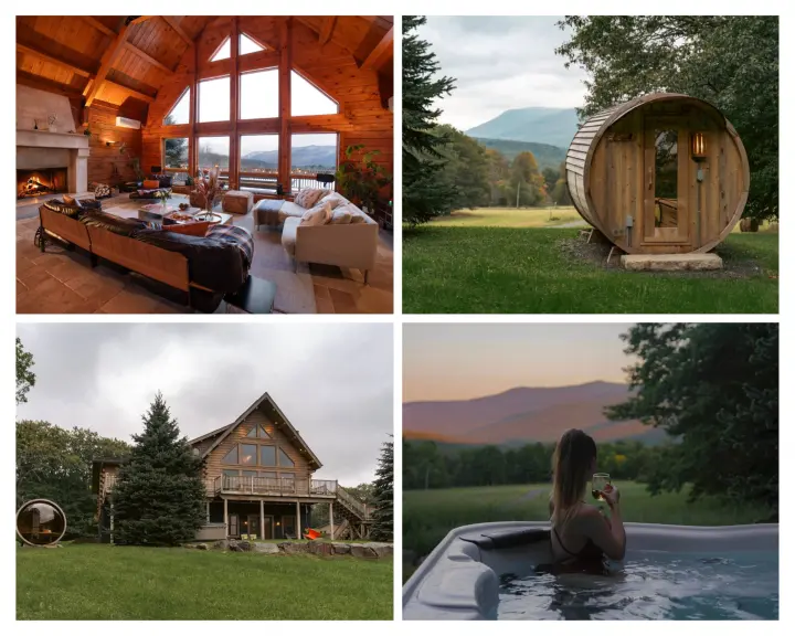 This luxury retreat welcomes you and your family or friends with beautiful design and lets your reconnect with nature. Enjoy fresh mountain air, a cedar sauna, hot tub with mountain views, and evenings by the firepit.